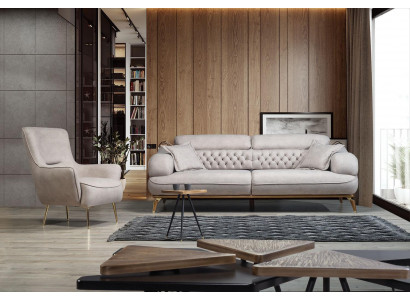 Bankstel 3-zitsbank + fauteuil set Design bankstel Stoffen fauteuil Woonkamer Nieuw
