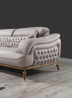 Driedelig bankstel, 3-zits luxe bankstel, wit gestoffeerd designmeubilair nieuw.