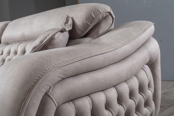 Driedelig bankstel, 3-zits luxe bankstel, wit gestoffeerd designmeubilair nieuw.
