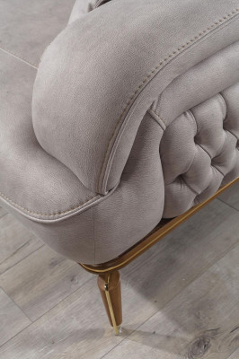 Driedelig bankstel, 3-zits luxe bankstel, wit gestoffeerd designmeubilair nieuw.
