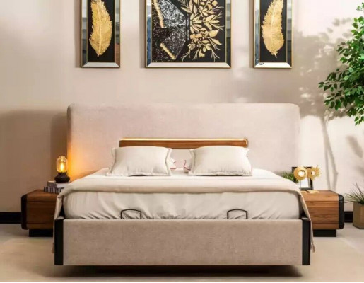 Bed + 2x night stands 5-piece bedroom set designer luxury bedroom
