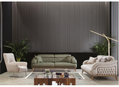 Luxe set bankstel 3+3+1 zits banken fauteuil stof 3-delig.