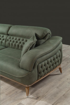 Luxe set bankstel 3+3+1 zits banken fauteuil stof 3-delig.