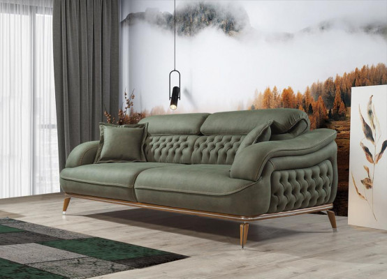 Luxe set bankstel 3+3+1 zits banken fauteuil stof 3-delig.