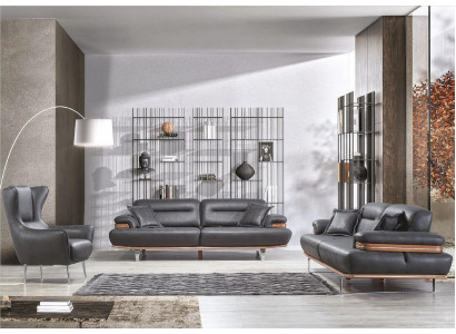 Sofaset 3-zitsler lederen bank bankstel ontwerp bankstellen