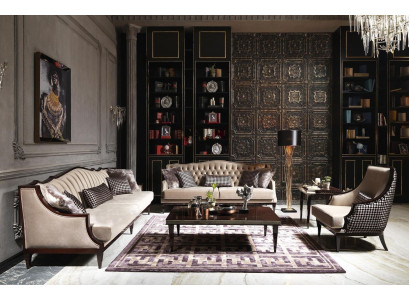 Bankstel Vierzitter Driezitter Fauteuil Grijs Salontafels Stoffen bank.