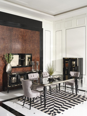 Grote eetkamer eetgroep eetkamer eettafel stoelen 10-delig zwart hout