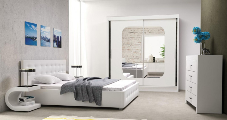 Slaapkamer Set Meubels Modern Luxe Bedden Bed Textiel 2x Nachtkastje 3-delig Nieuw