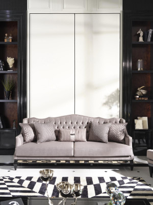 Bankstel bankstel 3 salontafels stoffen bank grijs set van 5 delen driezitter