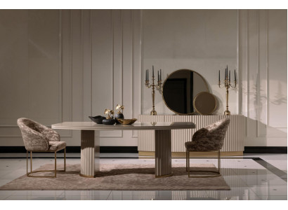Eethoek Eethoek Eettafel Stoelenset 9-delig Eetkamer Beige Hout Luxe