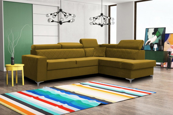 Moderne Relax zitmeubelen woonlandschap hoek textiel luxe hoekbank L-vorm gestoffeerd.