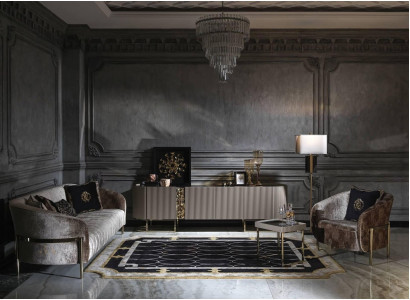 Sofa set Driezits Fauteuil Beige Stoffen Bankstel TV Bijzettafel 4-delig