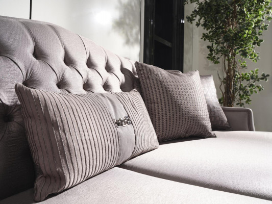 Bankstel Bank 3 Fauteuils Stoffen Bank Grijs 3-delig Driezitsbank