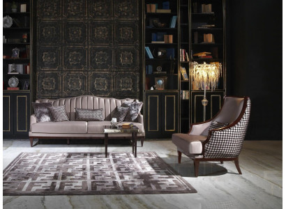 Bankstel Vierzitter Fauteuil Bijzettafel Stoffen Bank Grijs Bekleding