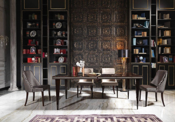 Eethoek Eetkamer Eetgroep Luxe Eettafel Stoelen Zwart Hout 7-delig