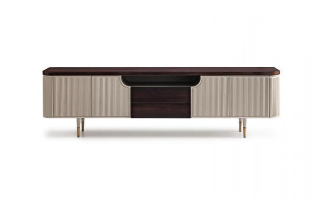 Sideboard TV Standaard RTV Lowboard Hout Beige Moderne Tafel Woonkamer