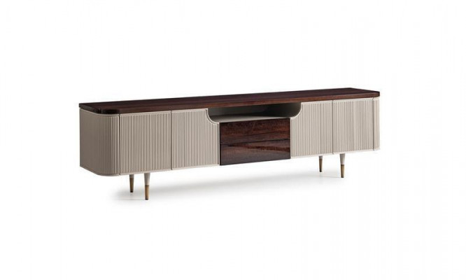 Sideboard TV Standaard RTV Lowboard Hout Beige Moderne Tafel Woonkamer