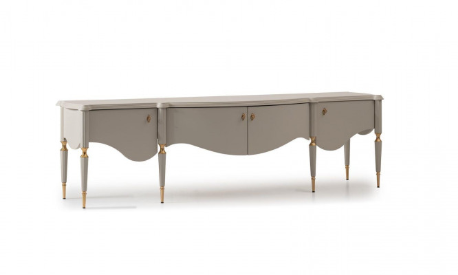 Sideboard TV-laagbord TV-standaard Beige hout Woonkamer Tafel Kast