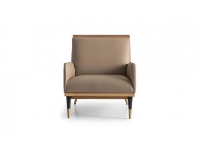 Fauteuil Eenpersoons Zetel Luxe Clubfauteuil Beige Kunstleer Woonkamer