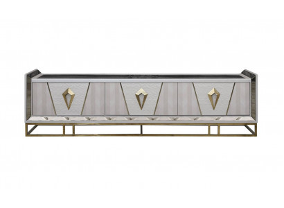 Sideboard RTV Lowboard TV Stand Hout Grijs Woonkamer Tafel Modern