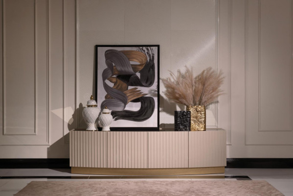Sideboard Dressoir Kast Houten kast Hout Beige Woonkamer