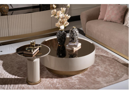 Volledige salontafel bijzettafel sofabtafel koffietafel beige luxe