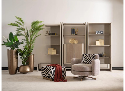 Fauteuil met voetenbankje Oorfauteuil Tv-fauteuil Grijze gestoffeerde fauteuil Zerba
