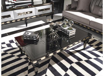 Sofatafel salontafel bijzettafel koffietafel hout woonkamer zwart