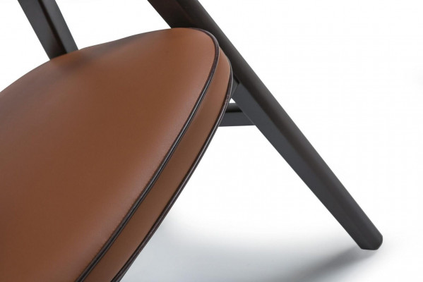 Eetkamerstoel met armleuningen Zwarte houten stoel Nieuw meubeldesign Zitting