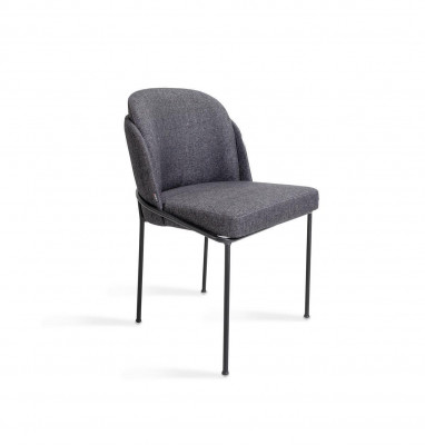 Luxe grijze eetkamerstoel bekledingstof meubels nieuw designstoelen
