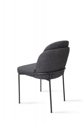 Luxe grijze eetkamerstoel bekledingstof meubels nieuw designstoelen