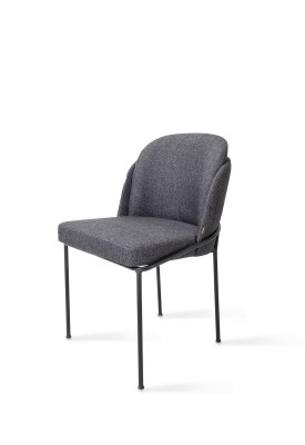Luxe grijze eetkamerstoel bekledingstof meubels nieuw designstoelen
