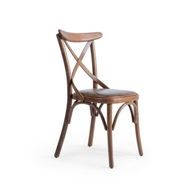 Houten designstoel luxe eetkamermeubilair bruin nieuw inrichting