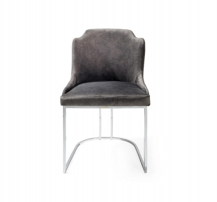 Moderne stoel Grijs Luxe Designer Meubels Eetkamerstoel Inrichting Beklede stoel