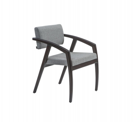 Stoel met armleuningen Gestoffeerde zitting Eetkamer Houten design Luxe stijl Nieuw