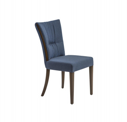Moderne stoel blauw meubel ontwerper inrichting luxe eetkamer gestoffeerde zitting