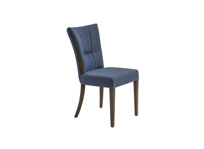 Moderne stoel blauw meubel ontwerper inrichting luxe eetkamer gestoffeerde zitting