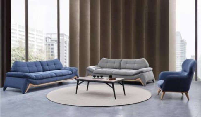 Moderne woonkamer bankstel 3+3-zits gestoffeerde fauteuil bankstel
