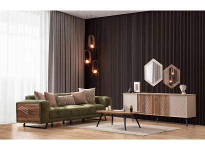 Modern groen gestoffeerde bank woonkamer ontwerper dressoir luxe dressoir