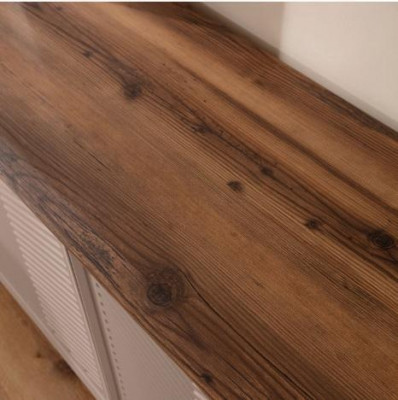 Bruine moderne eetkamerset dressoir houten eettafel 2x spiegel 8-delig