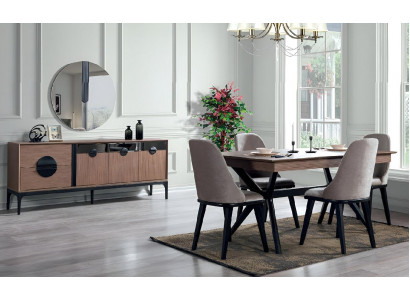 Luxe eetkamer set eettafel dressoir met spiegel Nieuw Compleet Modern Meubilair