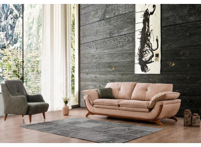 Bankstel Woonkamer Set Designer Driezitsbank Luxe Stoffen Fauteuil 2-delig