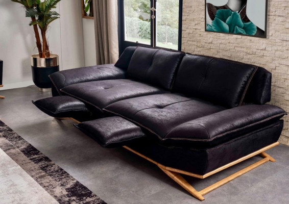 Luxe meubels voor de woonkamer Zwarte kleur 3-zits bank Exclusief