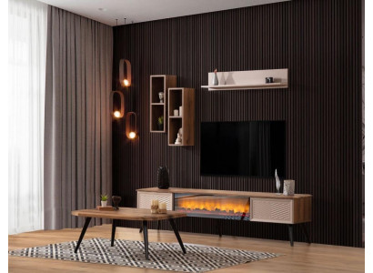 Stijlvolle woonkamer wandkast ontwerper RTV houten salontafel 2x planken