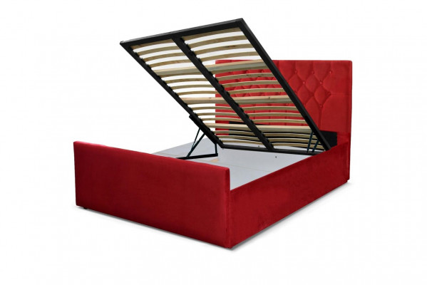 Moderne slaapkamermeubels Gestoffeerd Ontwerp Textiel Bed 180x200 Bedden Rood Tweepersoons