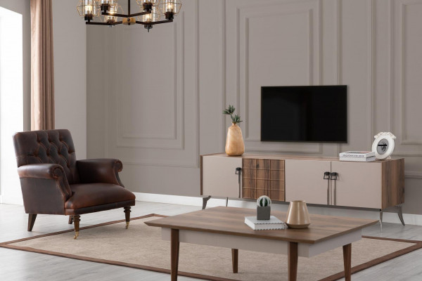 Woonkamer Designer Set Luxe Salontafel Moderne TV-kast 3-delig Nieuw