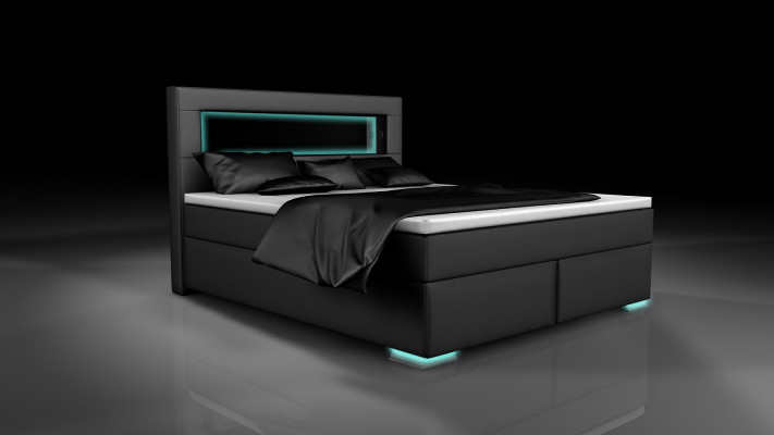 Slaapkamer bed textiel luxueuze bekleding inrichting 180x200 meubels tweepersoonsbed nieuw.