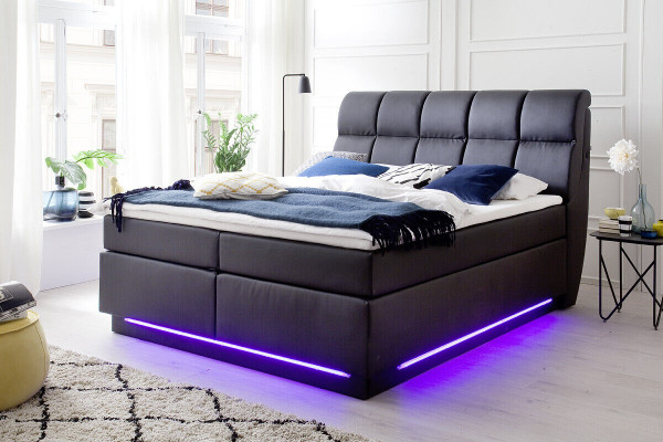 Bed met bekleding, bed, gestoffeerde meubelen, luxe designer dubbel bed 180x200cm kunstleer.