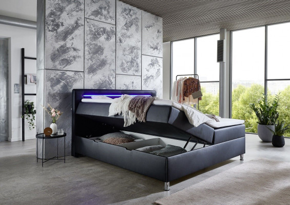 Boxspringbed Tweepersoonsbed Gestoffeerd meubilair Kunstleer Design Dubbel Luxe Ontwerp