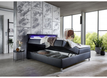 Boxspringbed Tweepersoonsbed Gestoffeerd meubilair Kunstleer Design Dubbel Luxe Ontwerp